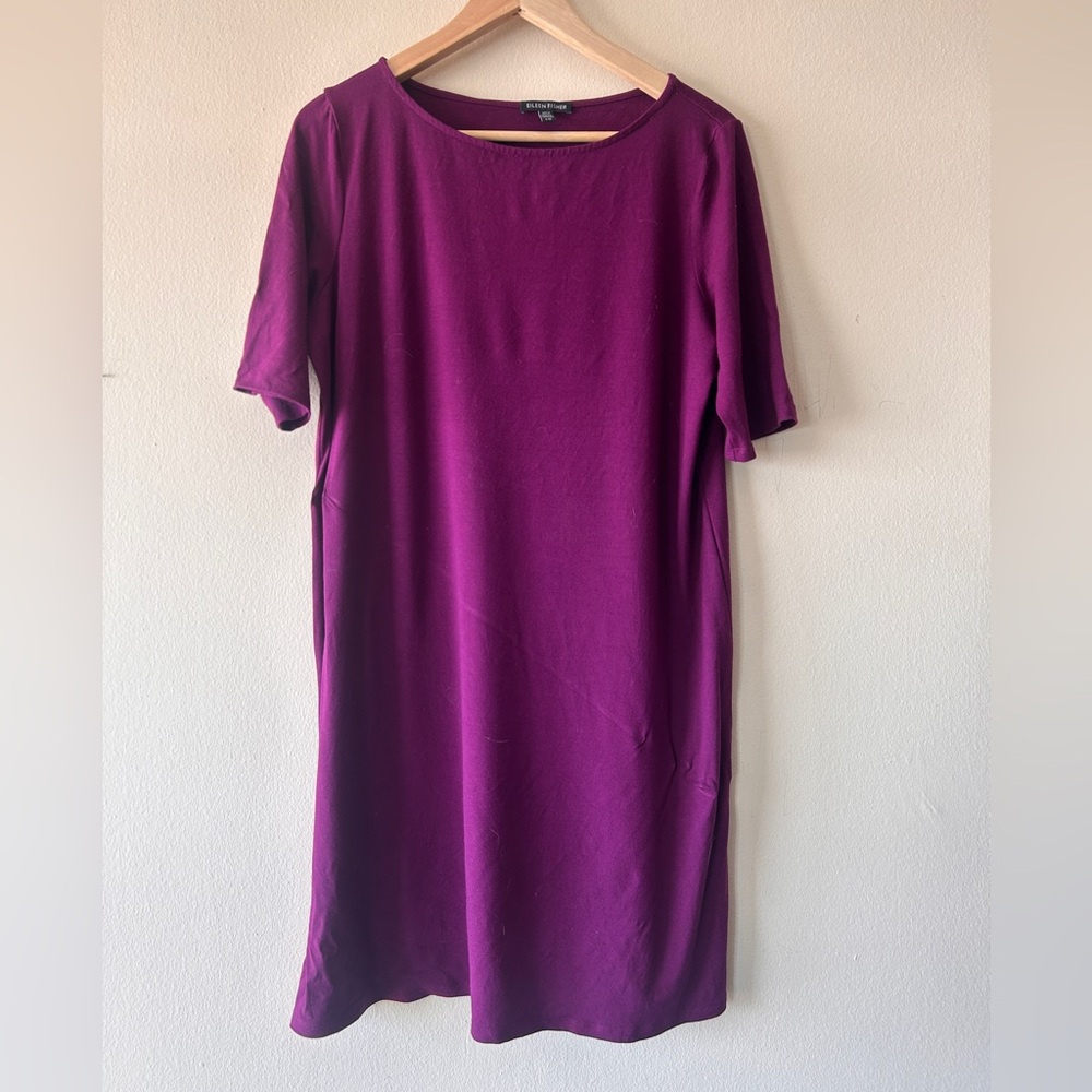 Eileen Fisher T-shirt dress in fuschia